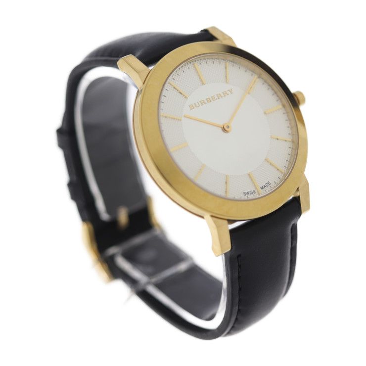 Burberry The City Gold Dial Black Leather Strap Watch for Men - BU2353 Buy Now By Burberry