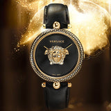 Versace Palazzo Empire Black Dial Black Leather Strap Watch for Women - VCO020017 Buy Now By Versace