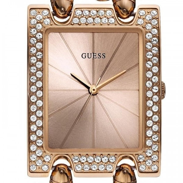 Guess Mod Heavy Metal Diamonds Rose Gold Dial Rose Gold Steel Strap Watch for Women - W0072L3 Buy Now By Guess