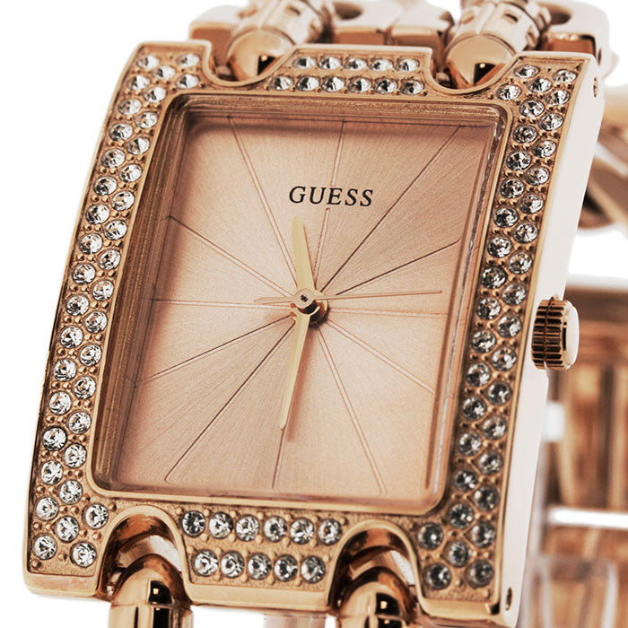 Guess Mod Heavy Metal Diamonds Rose Gold Dial Rose Gold Steel Strap Watch for Women - W0072L3 Buy Now By Guess