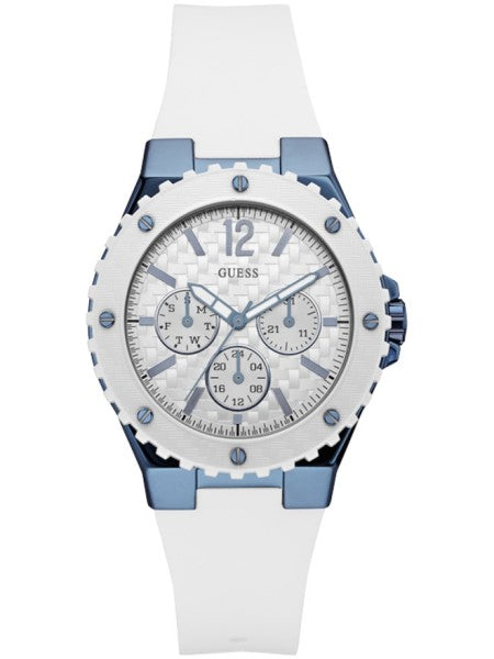 Guess Overdrive Chronograph White Dial White Rubber Strap Watch for Women - W0149L6 Buy Now By Guess