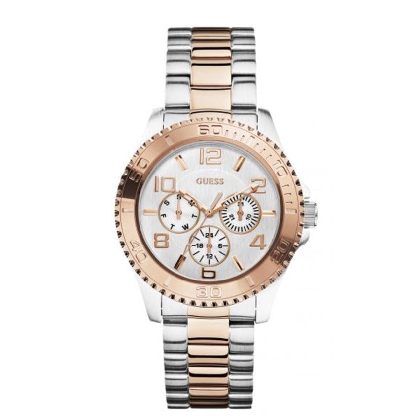 Guess BFF Multifunction Silver Dial Two Tone Steel Strap Watch for Women - W0231L5 Buy Now By Guess