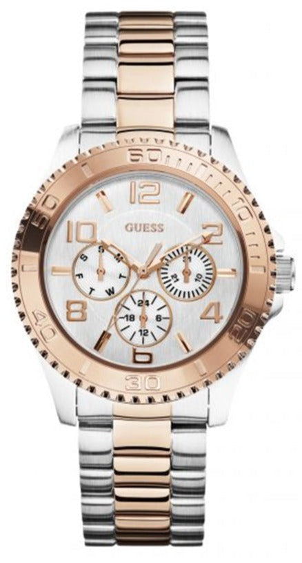 Guess BFF Multifunction Silver Dial Two Tone Steel Strap Watch for Women - W0231L5 Buy Now By Guess