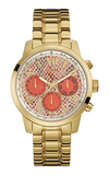 Guess Mini Sunrise Quartz Analog Orange Dial Gold Steel Strap Watch For Women - W0448L7 Buy Now By Guess