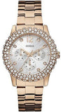 Guess Dazzler Diamonds Silver Dial Rose Gold Steel Strap Watch for Women - W0335L3 Buy Now By Guess