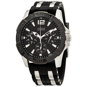 Guess Oasis Black Dial Black Rubber Strap Watch for Men - W0366G1 Buy Now By Guess