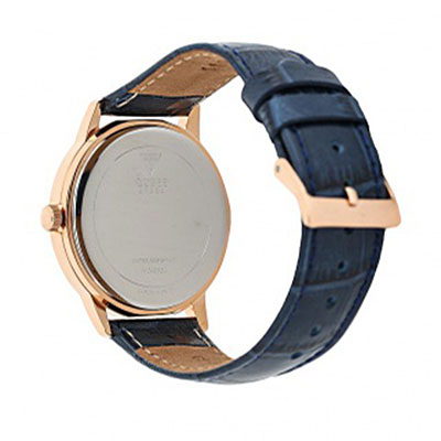 Guess Analog Blue Dial Blue Leather Strap Watch For Men - W0496G4 Buy Now By Guess