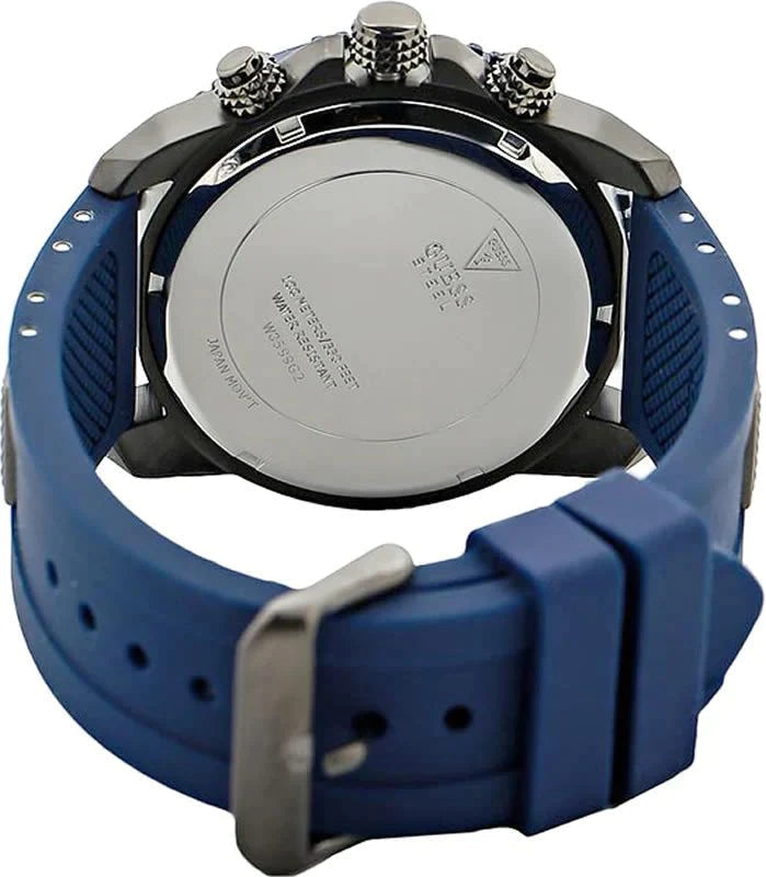 Guess Velocity Blue Dial Blue Rubber Strap Watch for Men - W0599G2 Buy Now By Guess