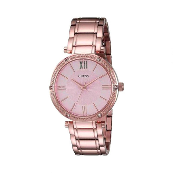Guess Park Ave Quartz Rose Gold Dial Rose Gold Steel Strap Watch For Women - W0636L2 Buy Now By Guess