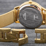 Guess Chelsea Mother of Pearl White Dial Gold Mesh Strap Watch For Women - W0647L3 Buy Now By Guess