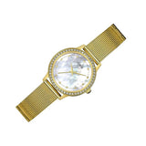 Guess Chelsea Mother of Pearl White Dial Gold Mesh Strap Watch For Women - W0647L3 Buy Now By Guess