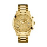 Guess Atlas Chronograph Gold Dial Gold Steel Strap Watch For Men - W0668G4 Buy Now By Guess