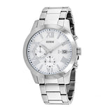 Guess Atlas Chronograph Silver Dial Silver Steel Strap Watch For Men - W0668G7 Buy Now By Guess