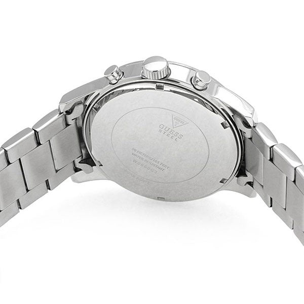 Guess Atlas Chronograph Silver Dial Silver Steel Strap Watch For Men - W0668G7 Buy Now By Guess