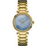 Guess Park Avenue Blue Dial Gold Steel Strap Watch For Women - W0695L2 Buy Now By Guess