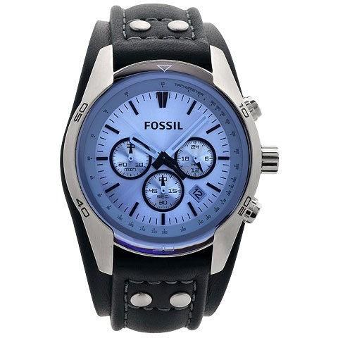 Fossil Coachman Chronograph Blue Dial Black Leather Strap Watch for Men - CH2564 Buy Now By Fossil