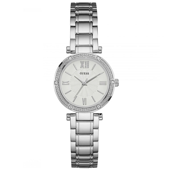 Guess Park Ave White Dial Silver Steel Strap Watch for Women - W0767L1 Buy Now By Guess
