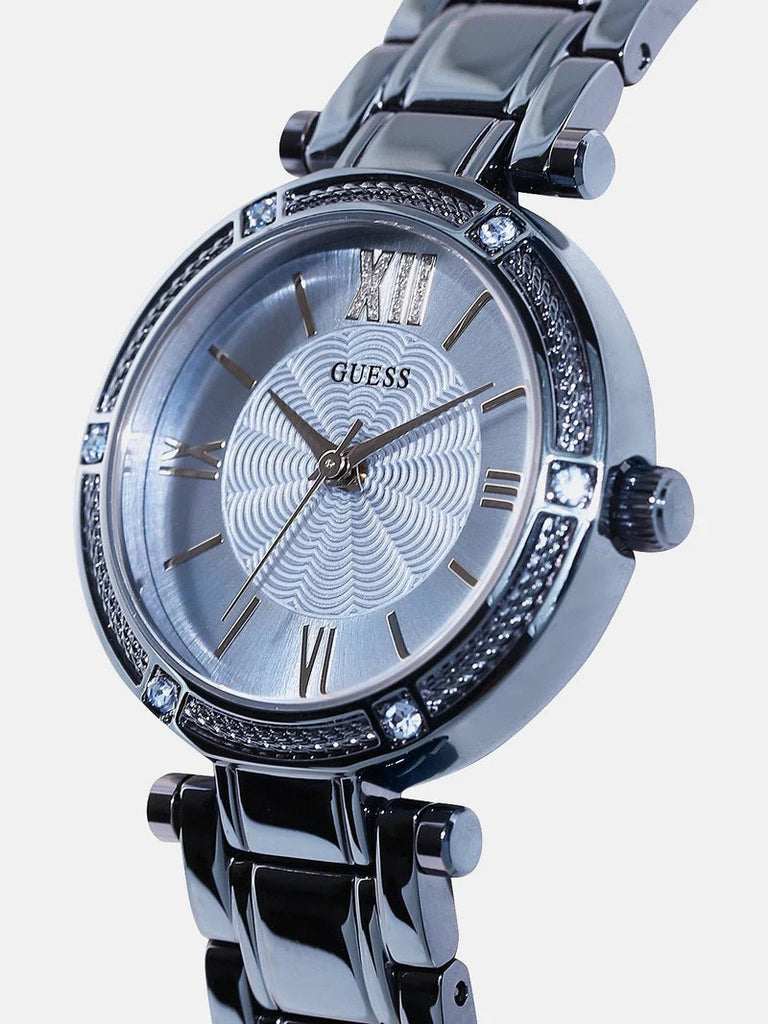 Guess Park Ave Analog Quartz Blue Dial Blue Steel Strap Watch For Women - W0767L4 Buy Now By Guess