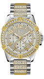 Guess Frontier Chronograph Crystals Silver Dial Two Tone Steel Strap Watch for Men - W0799G4 Buy Now By Guess