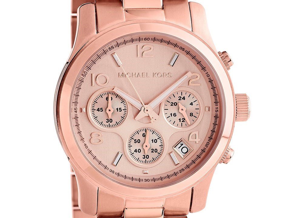 Michael Kors Runway Rose Gold Dial Rose Gold Steel Strap Watch for Women - MK5128 Buy Now By Michael Kors