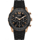 Guess Caliber Chronograph Black Dial Black Rubber Strap Watch for Men - W0864G2 Buy Now By Guess