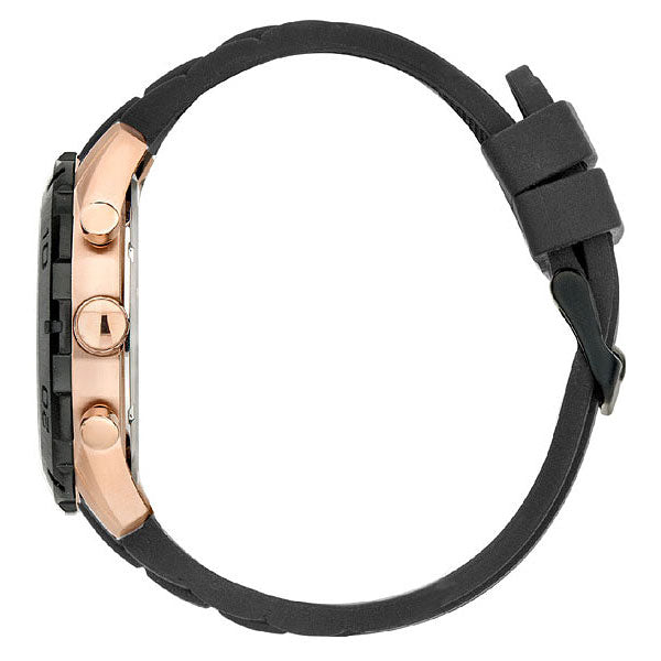 Guess Caliber Chronograph Black Dial Black Rubber Strap Watch for Men - W0864G2 Buy Now By Guess