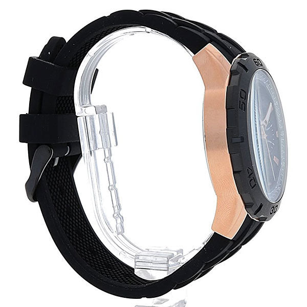 Guess Caliber Chronograph Black Dial Black Rubber Strap Watch for Men - W0864G2 Buy Now By Guess