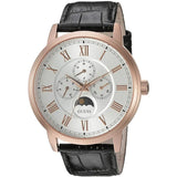 Guess Delancy Quartz Silver Dial Black Leather Strap Watch For Men - W0870G2 Buy Now By Guess