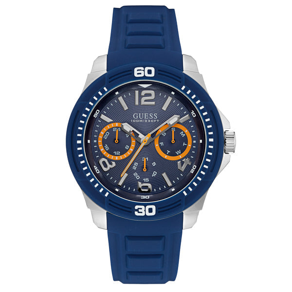 Guess Trade Blue Dial Blue Silicone Strap Watch for Men - W0967G2 Buy Now By Guess