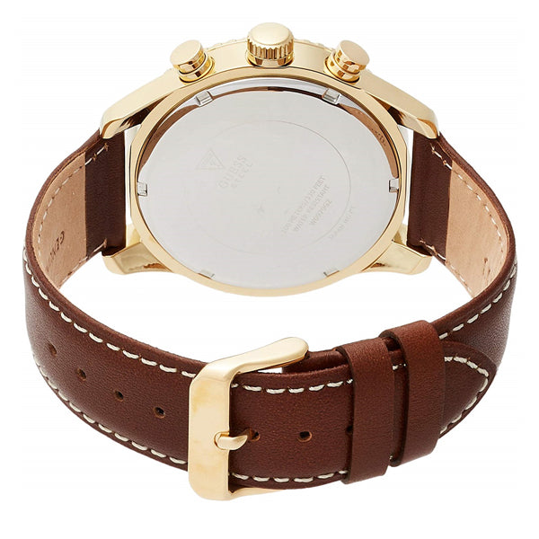 Guess Persuit Chronograph Blue Dial Brown Leather Strap Watch for Men - W0500G1 Buy Now By Guess