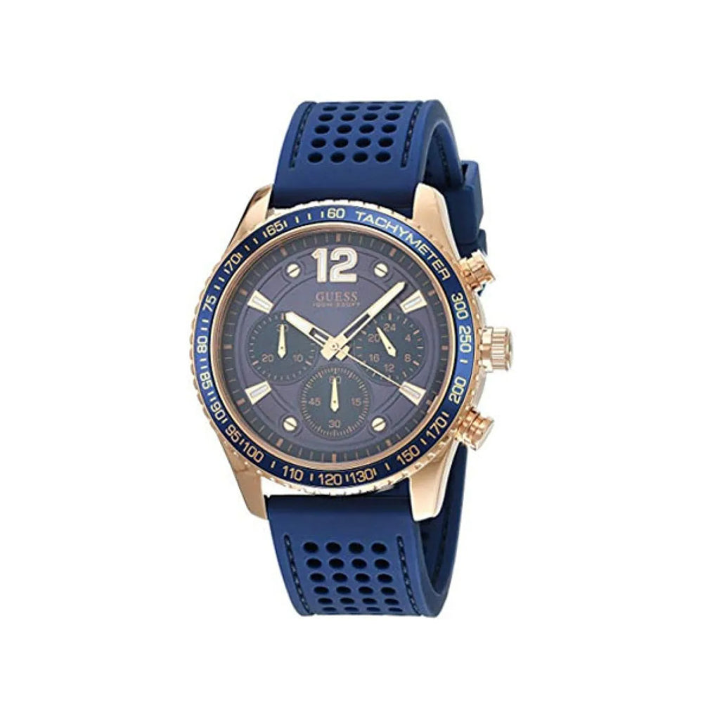Guess Fleet Blue Dial Blue Rubber Strap Watch for Men - W0971G3 Buy Now By Guess