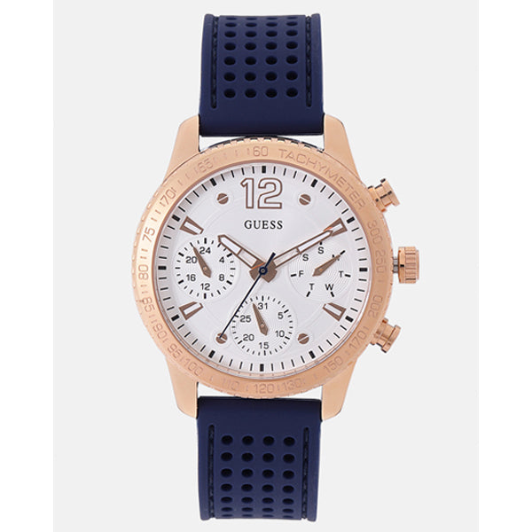 Guess Marina Multifunction White Dial Blue Rubber Strap Watch for Women - W1025L4 Buy Now By Guess