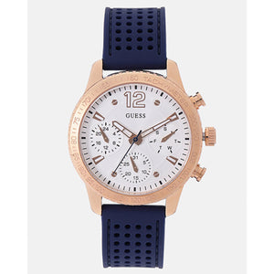 Guess Marina Multifunction White Dial Blue Rubber Strap Watch for Women - W1025L4 Buy Now By Guess