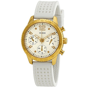 Guess Marina Multifunction White Dial White Rubber Strap Watch for Women - W1025L5 Buy Now By Guess
