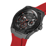 Guess Legacy Black Dial Red Silicone Strap Watch for Men - W1049G6 Buy Now By Guess