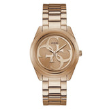 Guess G-Twist Rose Gold Dial Rose Gold Steel Strap Watch for Women - W1082L3 Buy Now By Guess