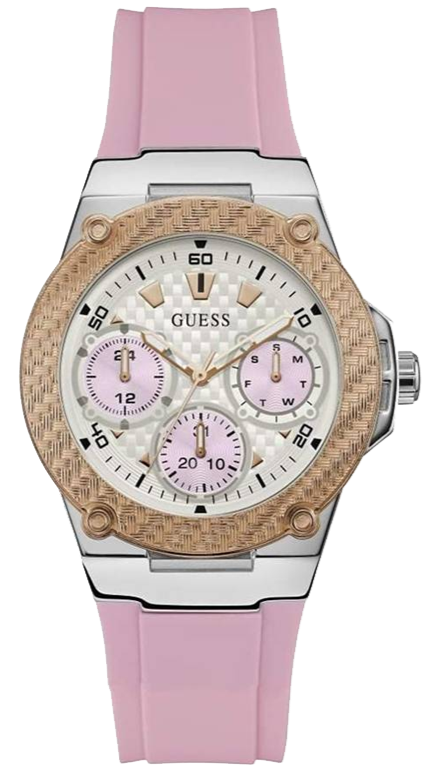 Guess Zena Quartz White Dial Pink Rubber Strap Watch For Women - W1094L4 Buy Now By Guess