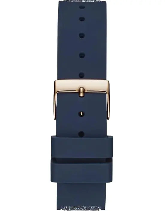 Guess Swirl Analog Quartz White Dial Blue Rubber Strap Watch for Women - W1096L4 Buy Now By Guess