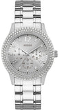 Guess Bedazzle Diamonds Silver Dial Silver Steel Strap Watch For Women - W1097L1 Buy Now By Guess