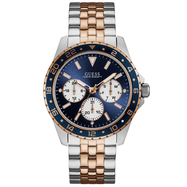 Guess Odyssey Blue Dial Two Tone Steel Strap Watch For Men - W1107G3 Buy Now By Guess