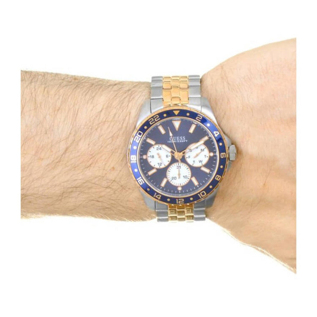 Guess Odyssey Blue Dial Two Tone Steel Strap Watch For Men - W1107G3 Buy Now By Guess