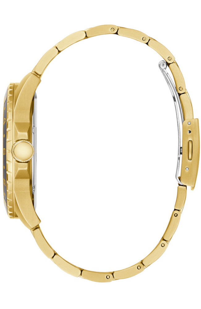 Guess Odyssey Multifunction Black Dial Gold Steel Strap Watch For Men - W1107G4 Buy Now By Guess