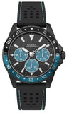 Guess Odyssey Quartz Black Dial Black Leather Strap Watch For Men - W1108G5 Buy Now By Guess