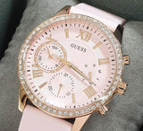 Guess Solar Rose Gold Dial Pink Rubber Strap Watch For Women - W1135L2 Buy Now By Guess