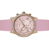 Guess Solar Rose Gold Dial Pink Rubber Strap Watch For Women - W1135L2 Buy Now By Guess