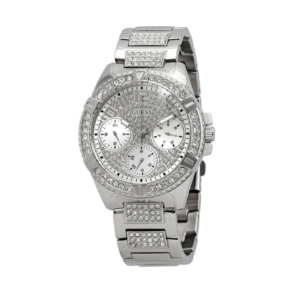 Guess Frontier Diamonds Silver Dial Silver Steel Strap Watch For Women - W1156L1 Buy Now By Guess