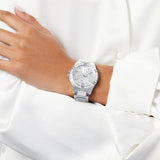 Guess Frontier Diamonds Silver Dial Silver Steel Strap Watch For Women - W1156L1 Buy Now By Guess