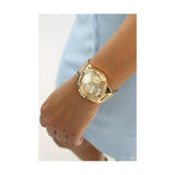 Guess Frontier Diamonds Gold Dial Gold Steel Strap Watch For Women - W1156L2 Buy Now By Guess