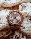 Guess Frontier Diamonds Rose Gold Dial Pink Rubber Strap Watch For Women - W1160L5 Buy Now By Guess