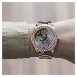 Guess G Twist Diamonds Rose Gold Dial Rose Gold Steel Strap Watch For Women - W1201L3 Buy Now By Guess